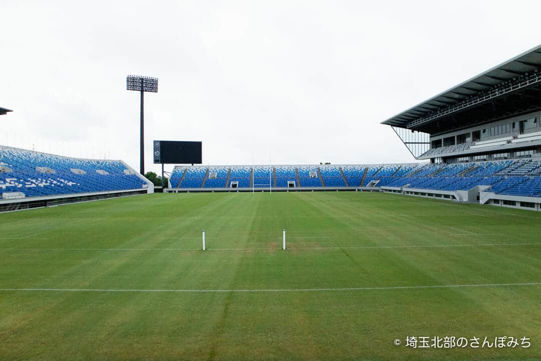 熊谷ラグビー場・キャップラガーズからのグラウンド