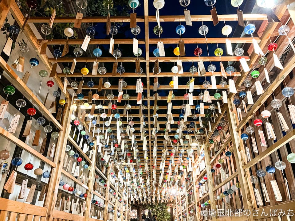 川越氷川神社の風鈴回路ライトアップ