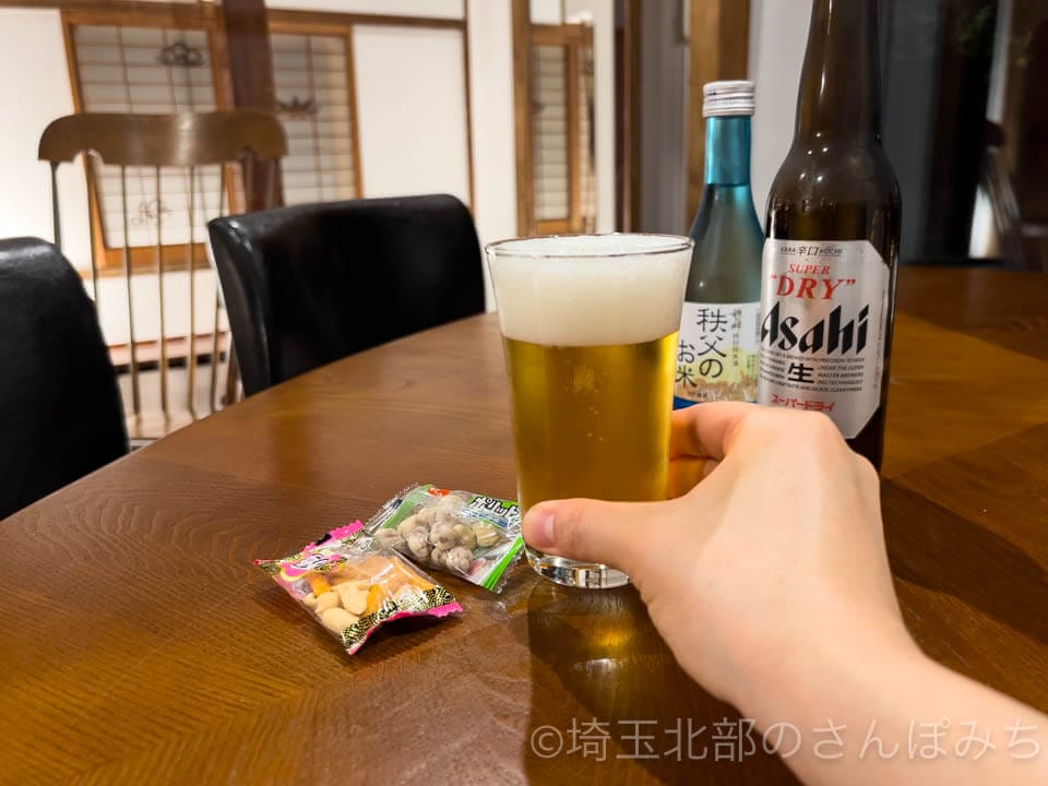 「町住客室 秩父宿」桐の匠 吉 フリードリンクのビール