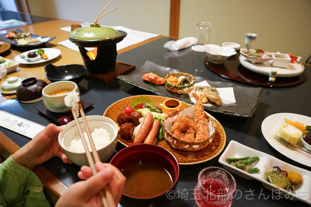 秩父温泉 ゆの宿 和どう夕食の様子