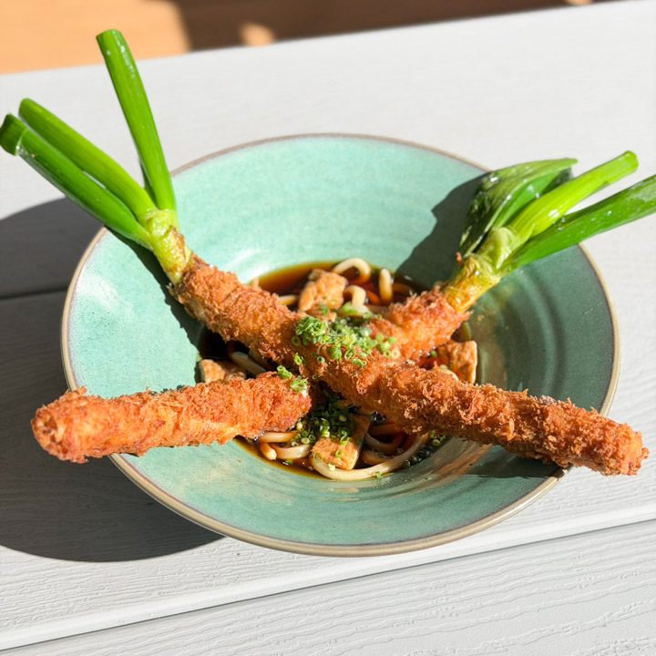道の駅おがわまち「今だけ！ネギ2本肉巻きうどん」